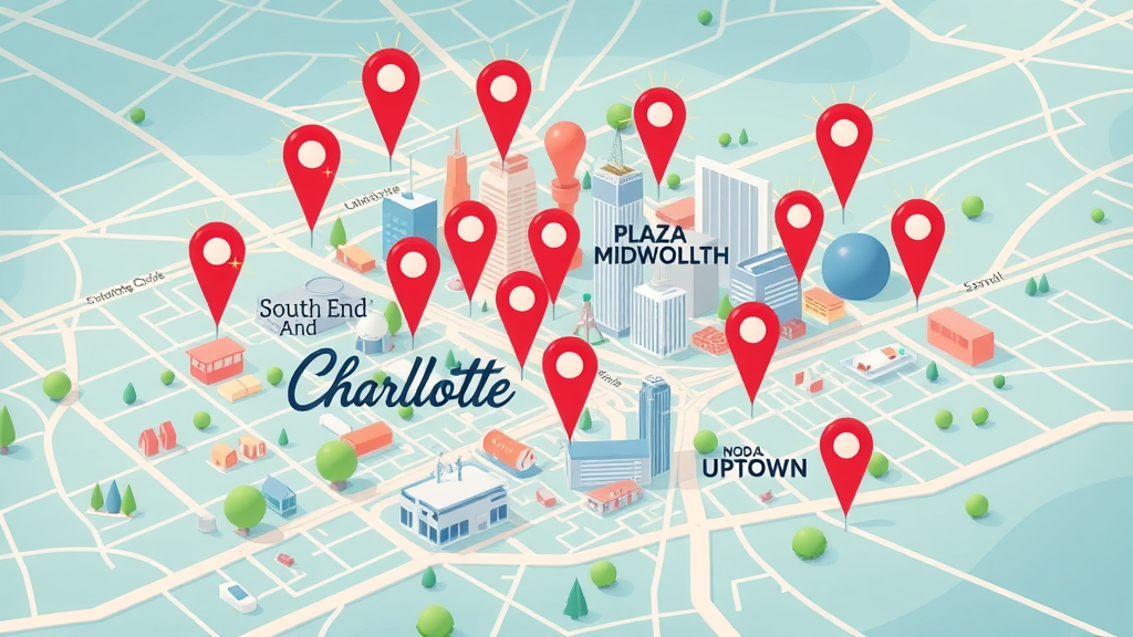 charlotte housing market map neighborhoods south end plaza midwood ballantyne noda uptown - Img_Alt_Text: dynamic map charlotte housing market highlighting neighborhoods south end ballantyne noda uptown