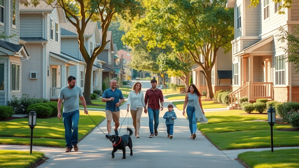 diverse charlotte neighborhood, suburban homes, families outdoors, living in charlotte neighborhood dynamics