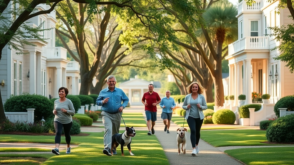 Expensive neighborhoods in Charlotte: elegant homes in Myers Park, residents enjoying upscale surroundings
