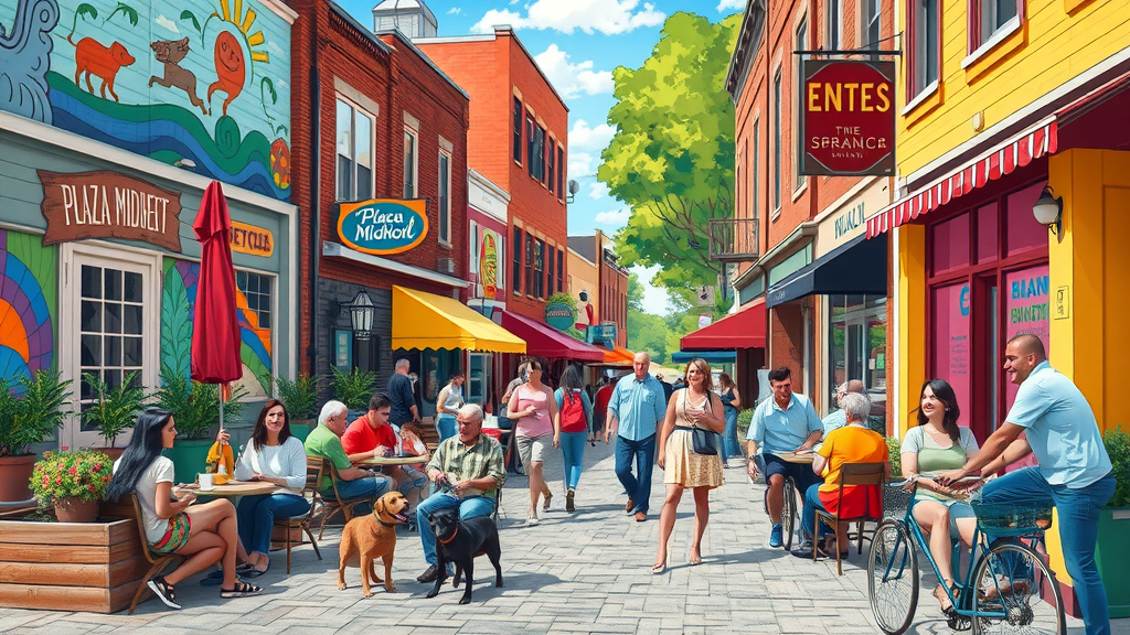 colorful Plaza Midwood Charlotte street, eclectic shops, vibrant vibe, creative arts, best neighborhood for young professionals