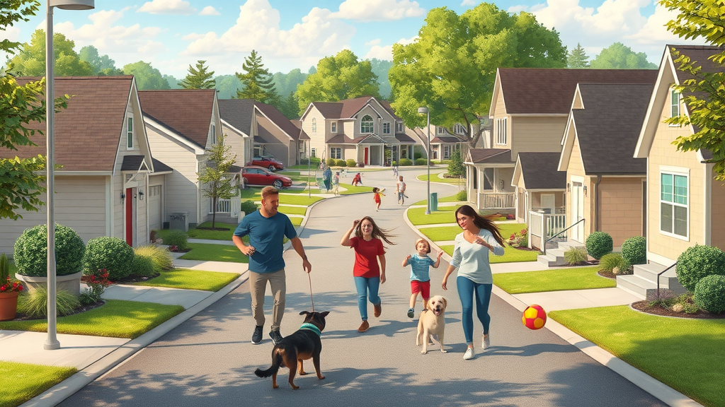 Modern welcoming Charlotte safest neighborhoods with families, pets, and local parks