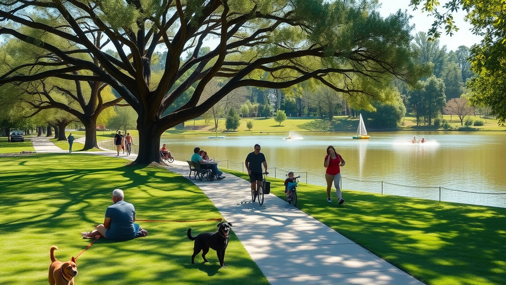 Charlotte park, families, dogs, outdoor recreation, lake, Queen City living, green spaces