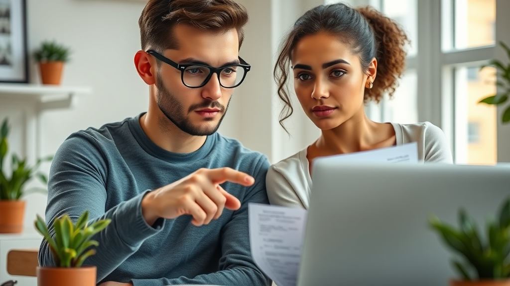 Couple reviewing affordable rentals charlotte listings at home