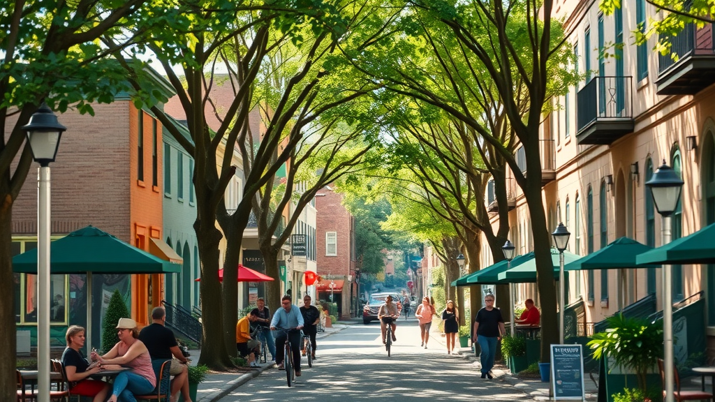 Charming tree-lined street in NoDa, Charlotte