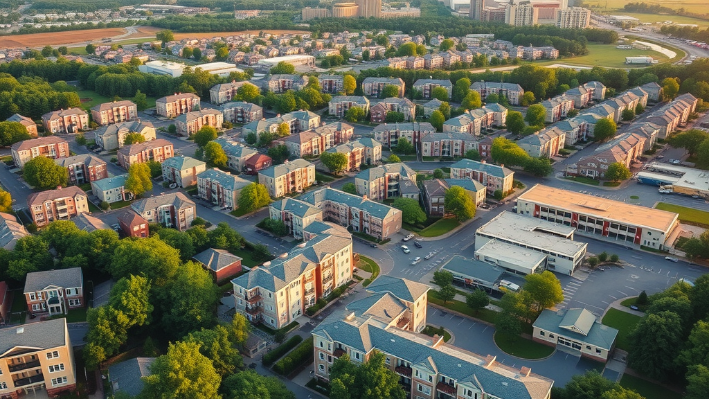charlotte housing market aerial view expanding neighborhoods diverse families moving in