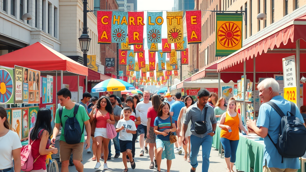 colorful Charlotte street festival art booths families culture events charlotte nc living