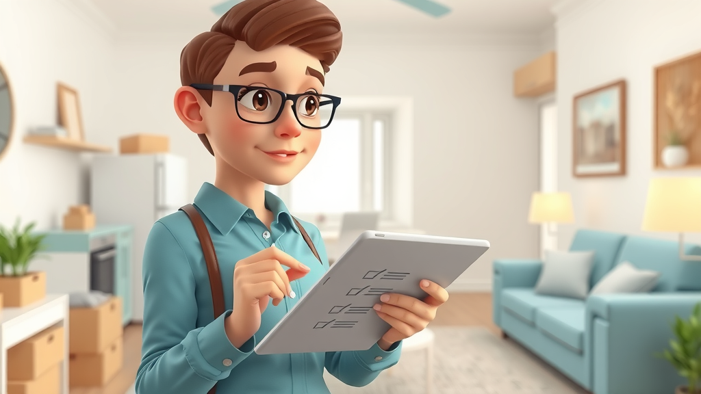 Person using a checklist on a tablet during Charlotte NC apartment leasing inspection