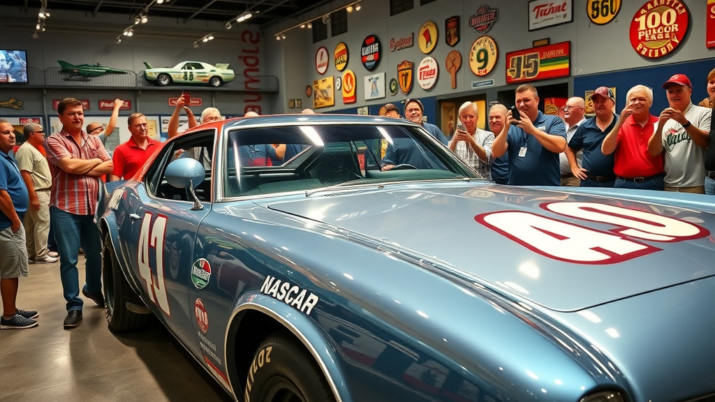 Classic NASCAR car at Charlotte Motor Speedway museum, racing heritage North Carolina