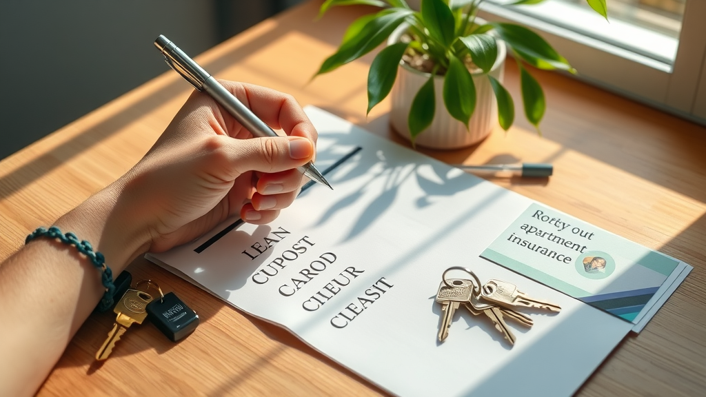 organized checklist and keys on table Charlotte apartment leasing tips move-in checklist