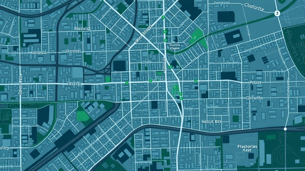 contemporary map of family-friendly neighborhoods charlotte, amenities marked