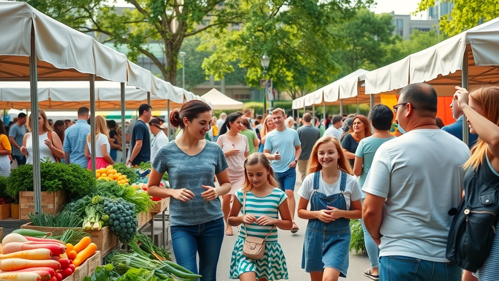 Living in Charlotte, bustling outdoor market, urban amenities and city culture in Queen City