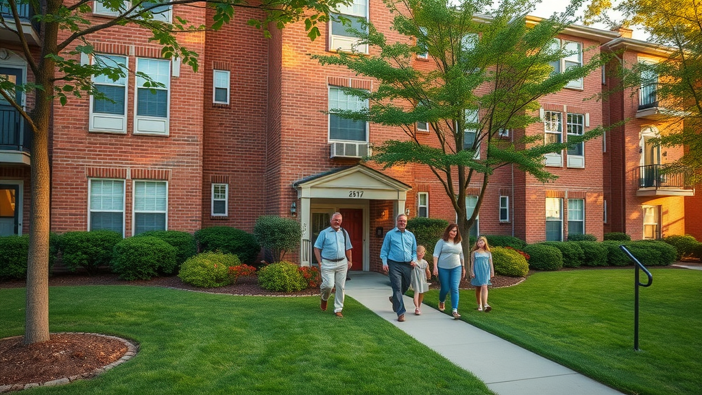 attractive exterior of affordable Charlotte apartment building