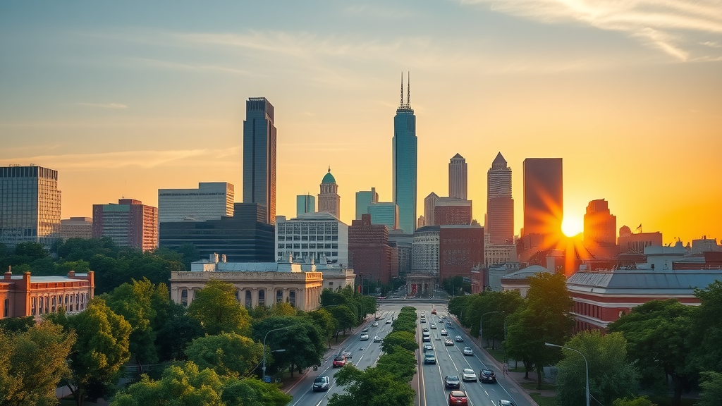 charlotte real estate trends vibrant skyline sunrise blend modern skyscrapers historic buildings
