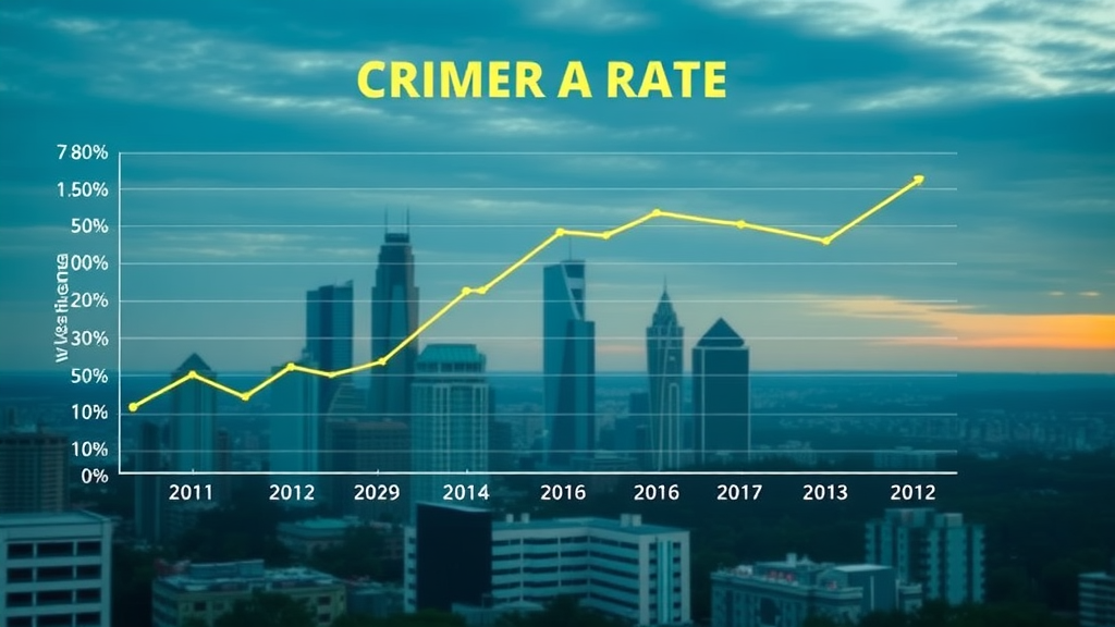Comparative crime rate trends infographic overlayed on Charlotte cityscape, visualizing decreasing crime rate statistics – charlotte real estate safety