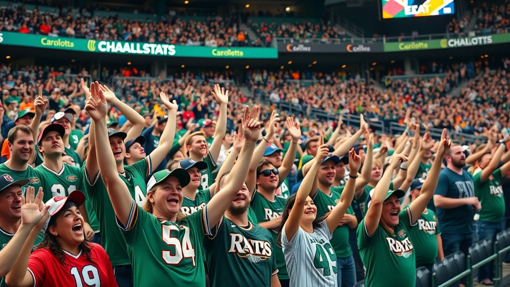 excited sports fans Charlotte stadium carolina panthers charlotte hornets charlotte nc living