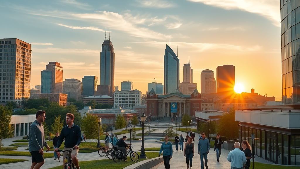 charlotte apartment neighborhoods vibrant cityscape sunrise urban energy residential towers green spaces queen city