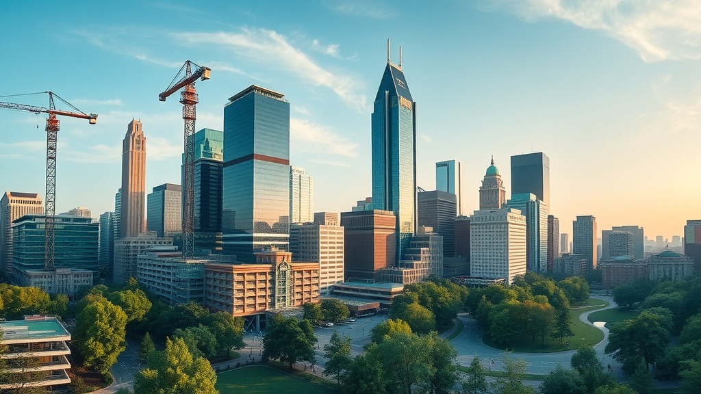 vibrant Charlotte cityscape construction skyline city planning future growth charlotte nc living