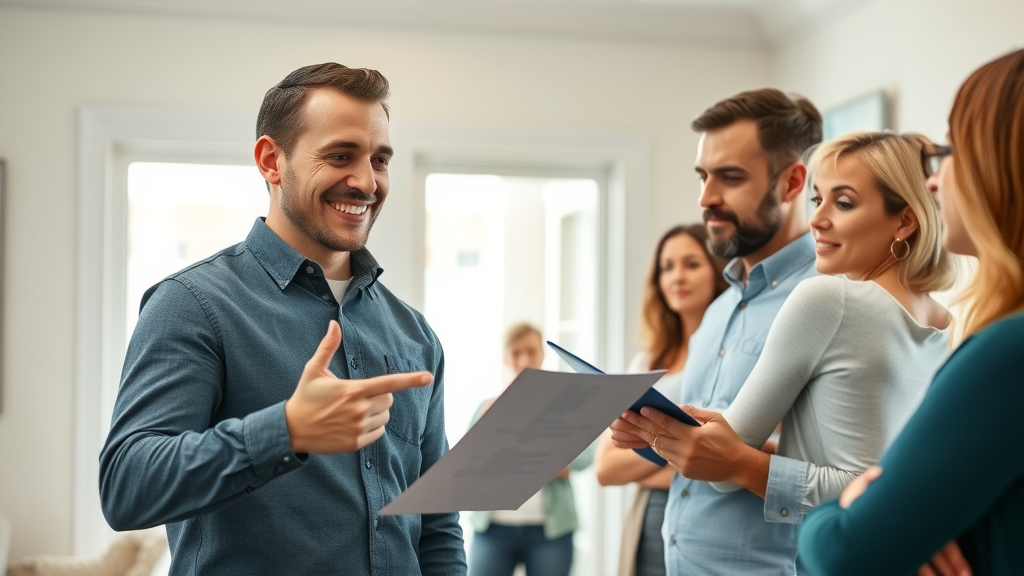 helpful real estate agent, pointing out home inspection details to buyers, charlotte homes for sale, interior of bright Charlotte home, inspection tools, real estate
