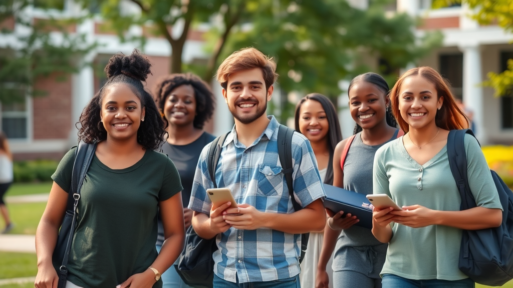 diverse students on Charlotte university campus, education in Charlotte NC