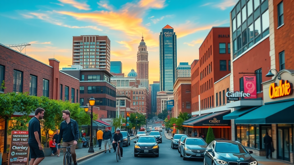 Vibrant skyline of Charlotte