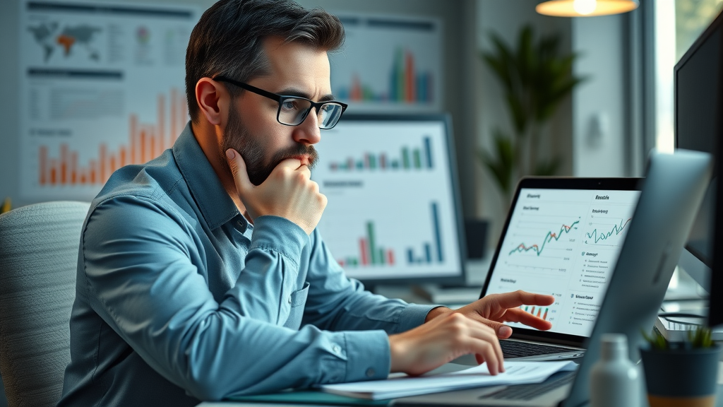 analytical professional reviewing financial graphs and salary statistics for charlotte nc job market