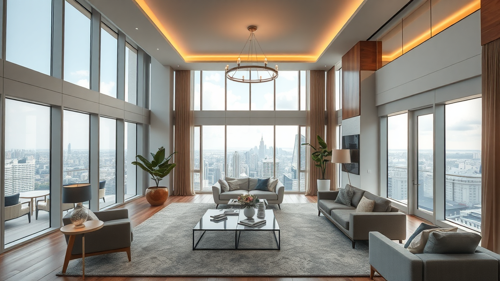 luxury apartments charlotte modern interior open concept living room city views