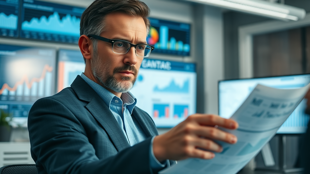 home price analysis charlotte housing market - real estate expert reviewing data charts in office, digital screens with graphs, market statistics, blue palette