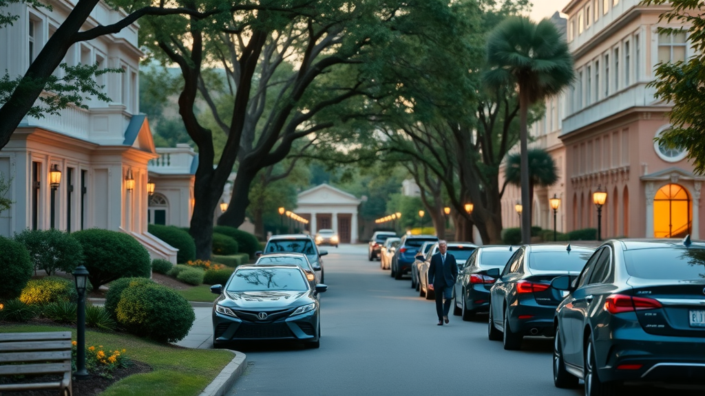 Elegant upscale Myers Park residential street in Charlotte, luxury apartment rent, North Carolina
