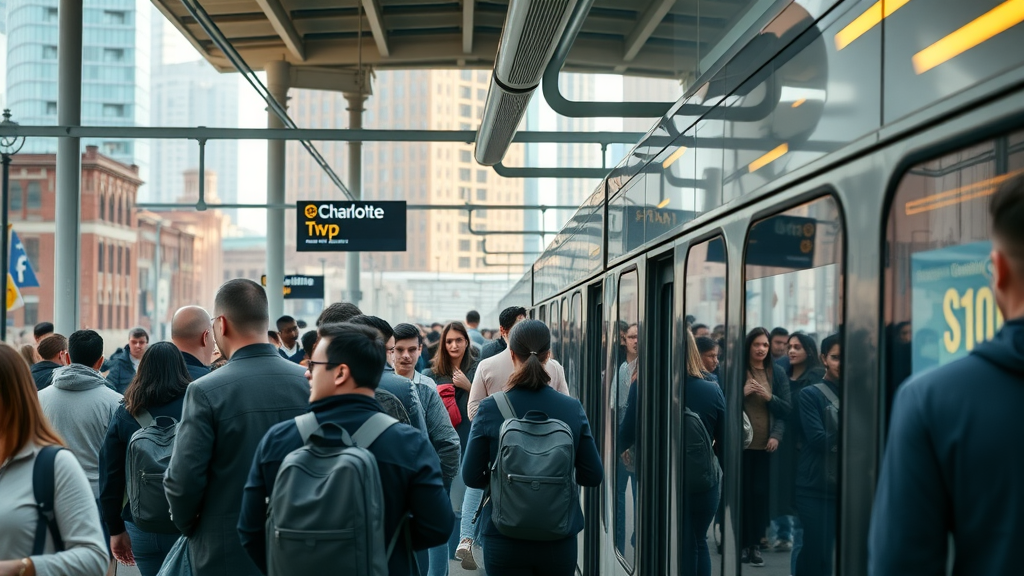 efficient charlotte transit system commuters light rail city station urban