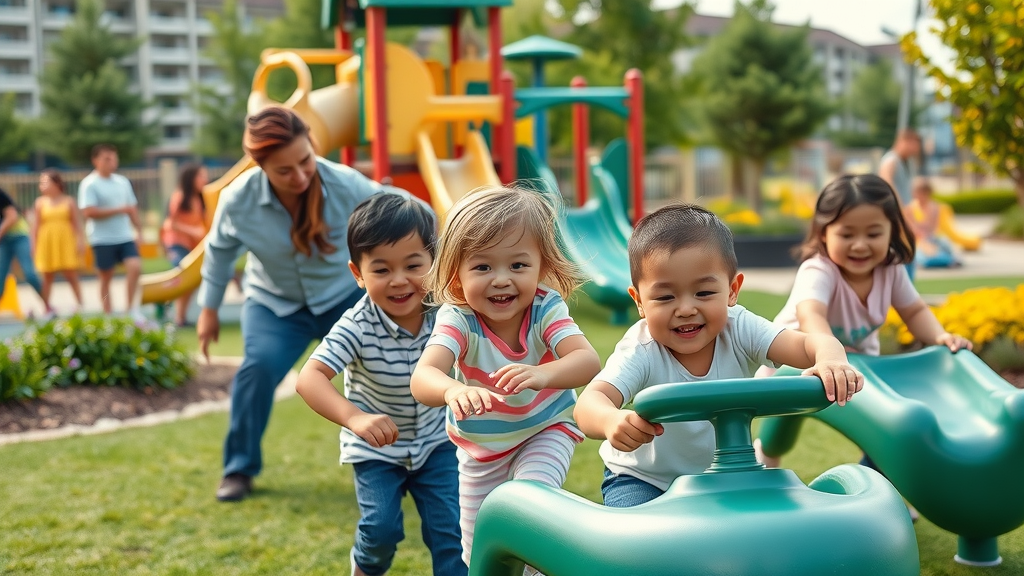 Safe family playground in Providence Crossing neighborhood, Charlotte