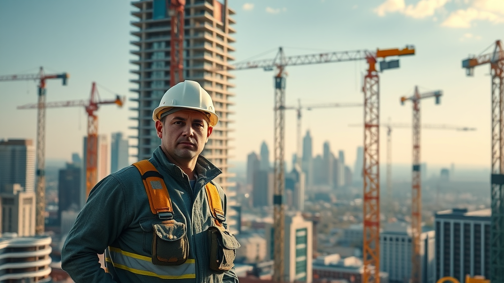 New high-rise apartments and construction activity in charlotte nc rental market with cranes and workers