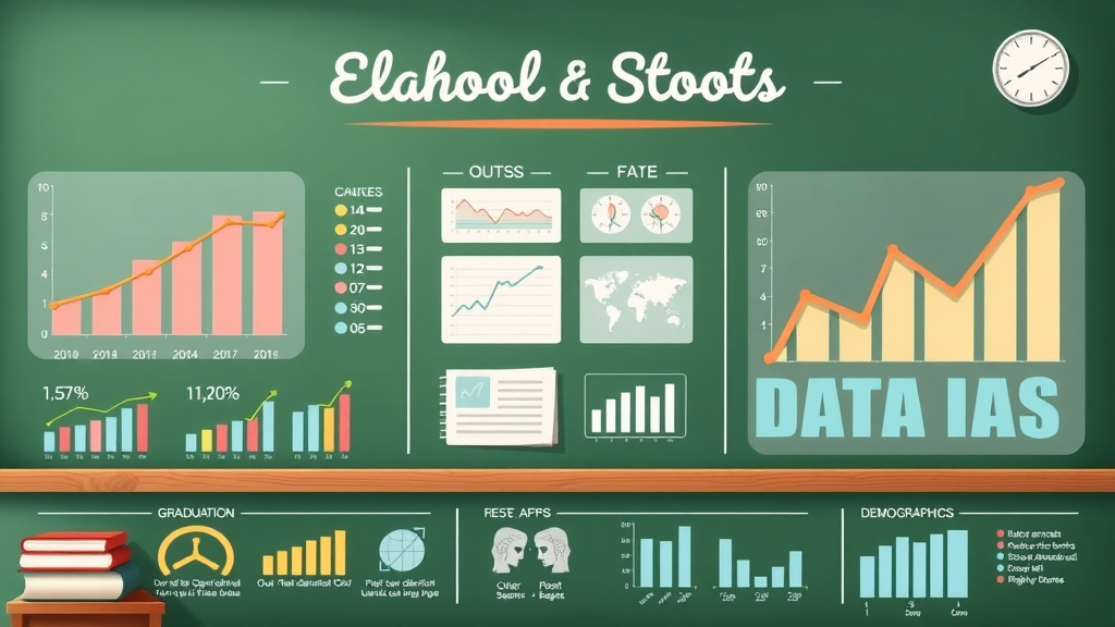 Educational infographic showing graduation rates, test scores, demographics for Charlotte NC school information - public school performance
