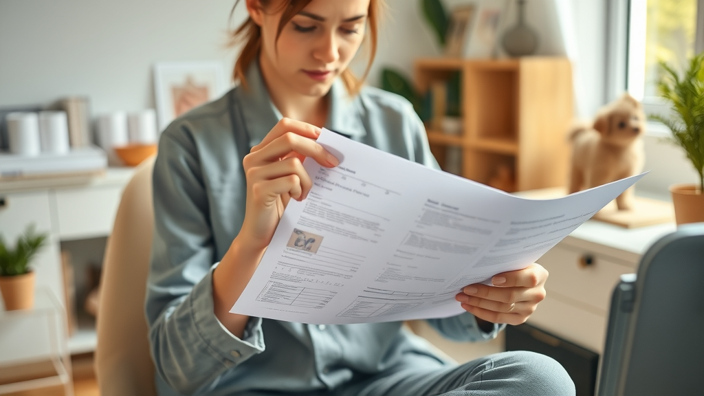 pet owner preparing pet records and lease documents to rent in charlotte