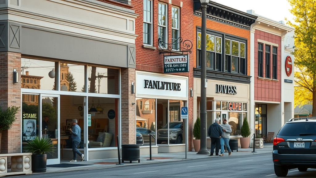 Local furniture store exteriors in Watertown CT with visible signage and accessible parking