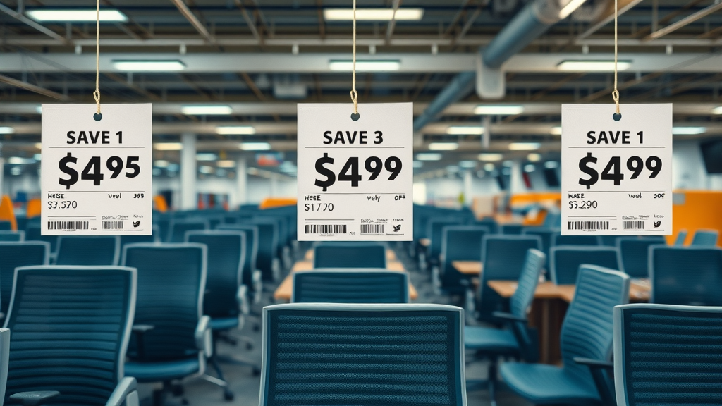 price comparison used vs new office furniture chairs and desks Bridgeport CT